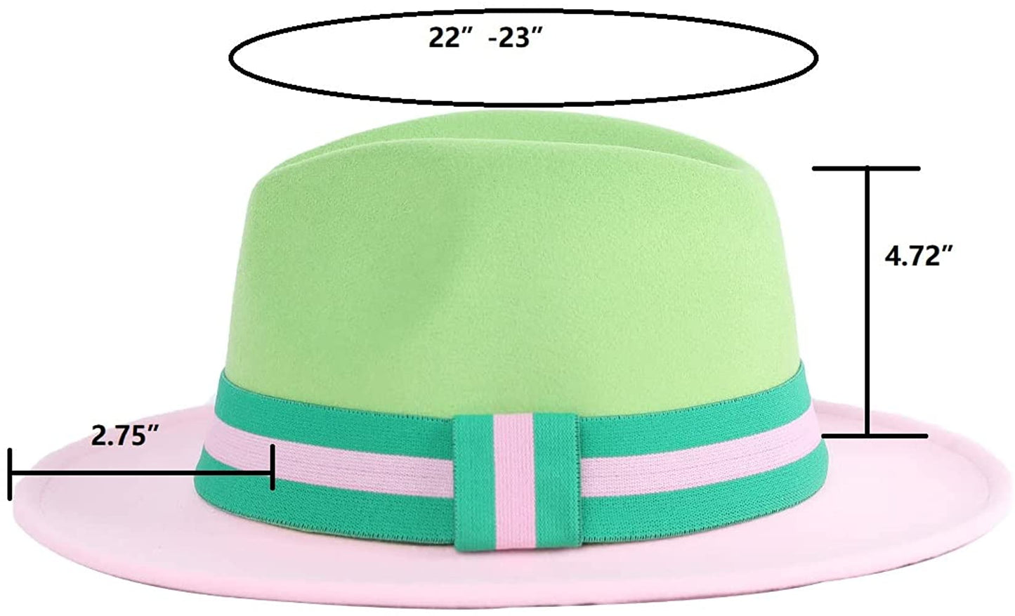 Pink And Green Band Fedora
