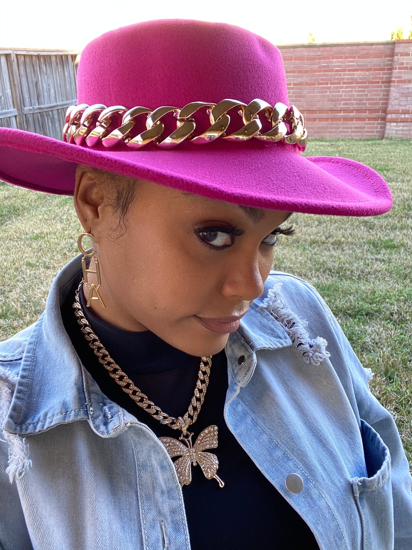 Chain Fedora Fuchsia