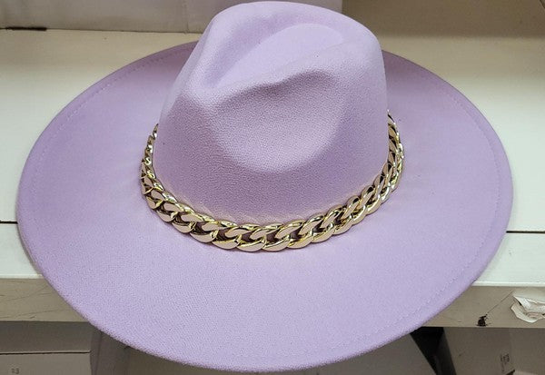 Lilac Red Chain Fedora