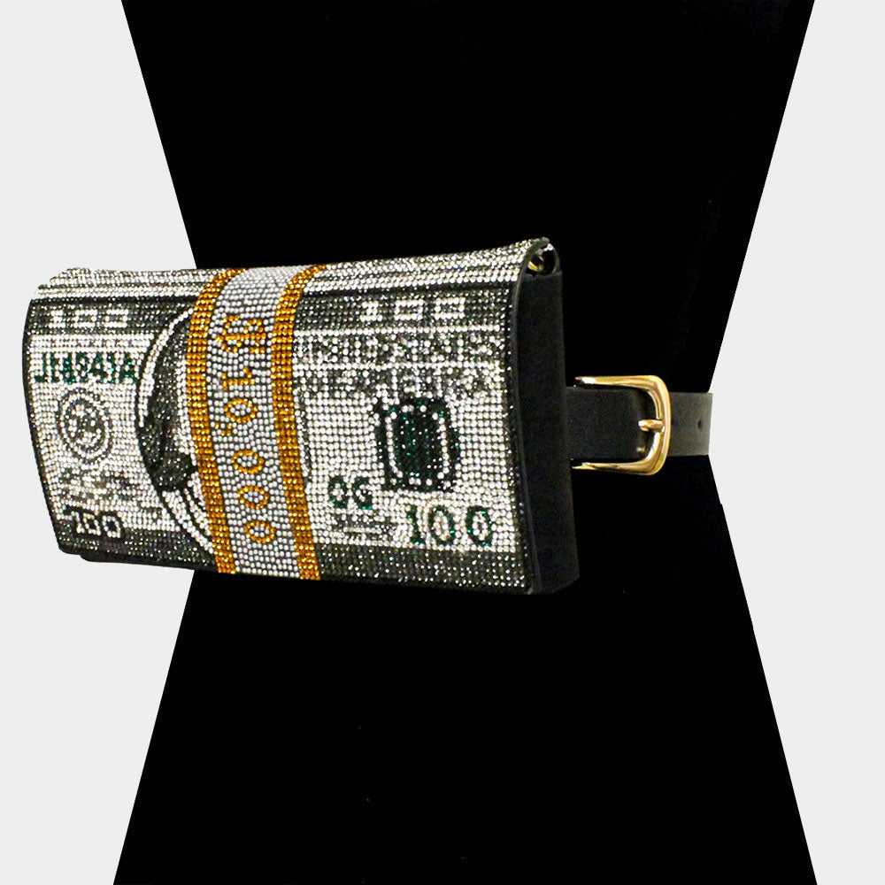 Money Bling Fanny Grey