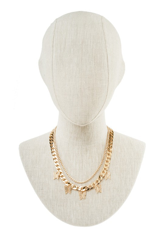 LAYERED BUTTERFLY NECKLACE