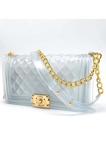 CLEAR QUILT JELLY PURSE