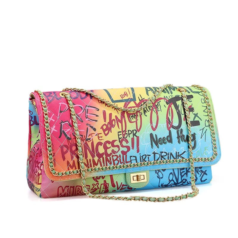 JUMBO GRAFFITI RAINBOW BAG