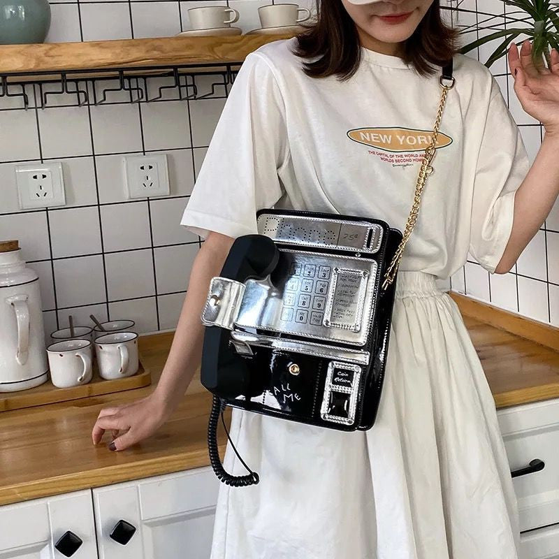 Pay Phone Purse Black