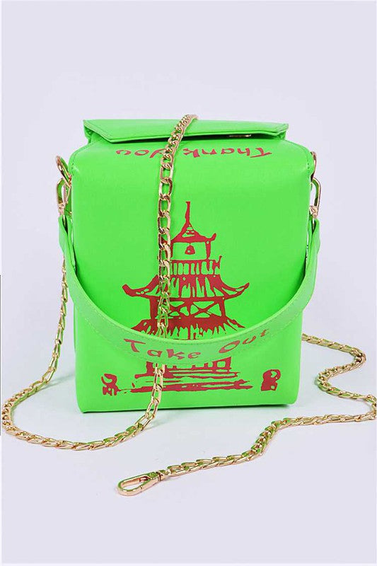 Take Out Box Clutch Neon Green