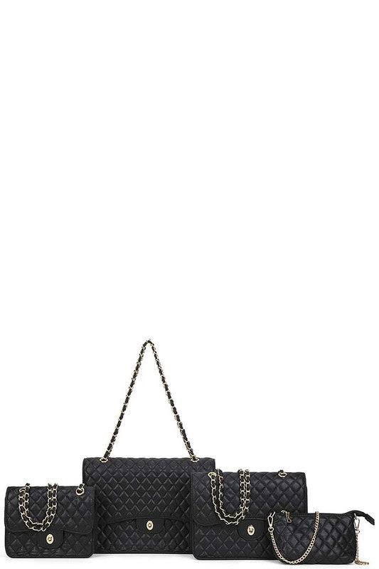 4 Piece Hot Gal Bag Set Black