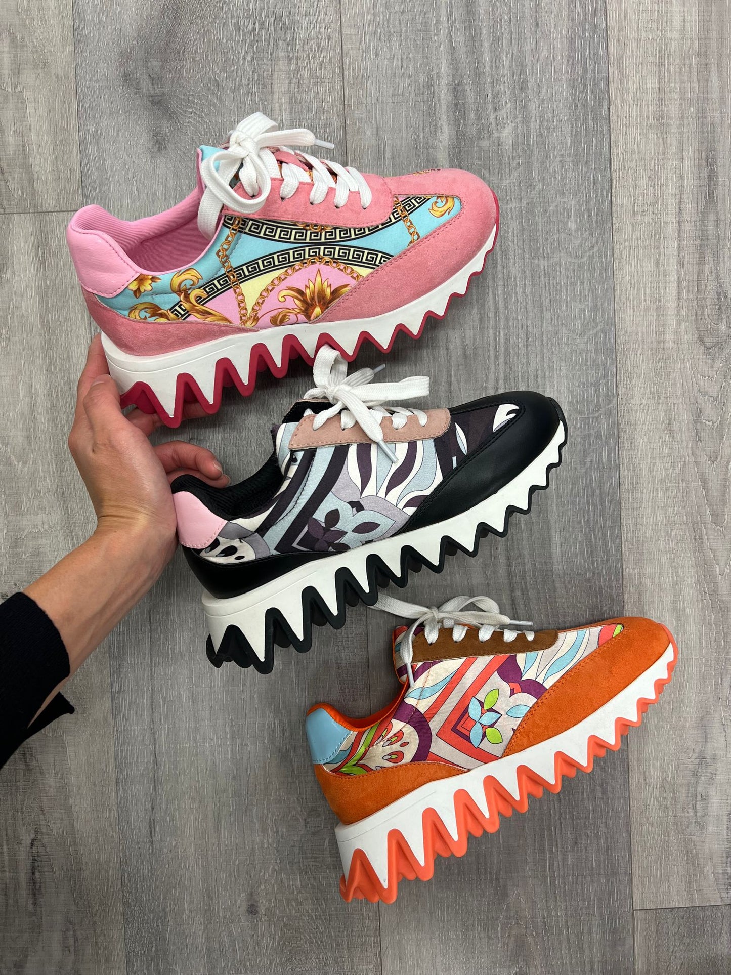 Alicia Orange Multi Sneakers