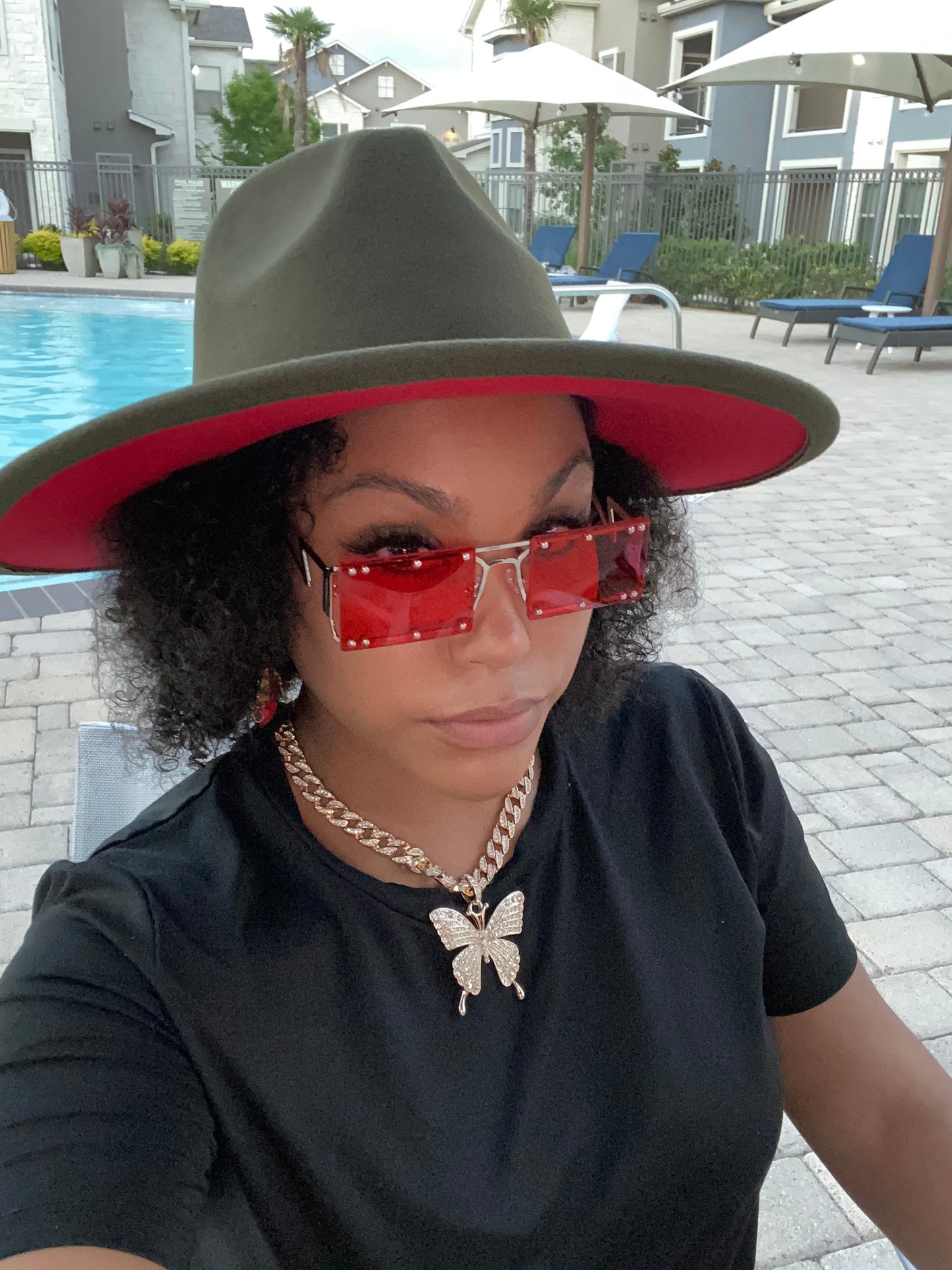 Olive Red Fedora W