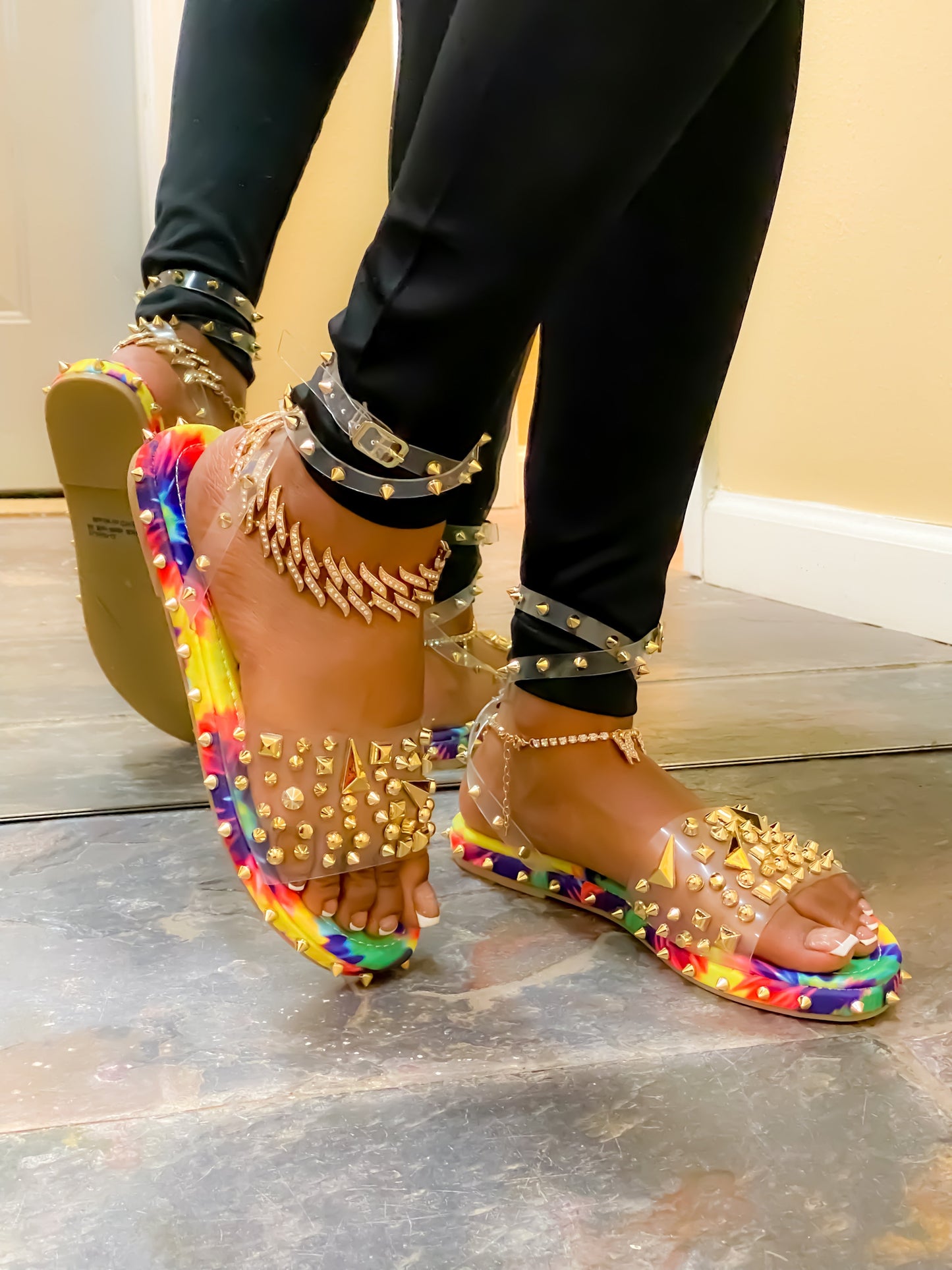 Tie Dye Print Sandals