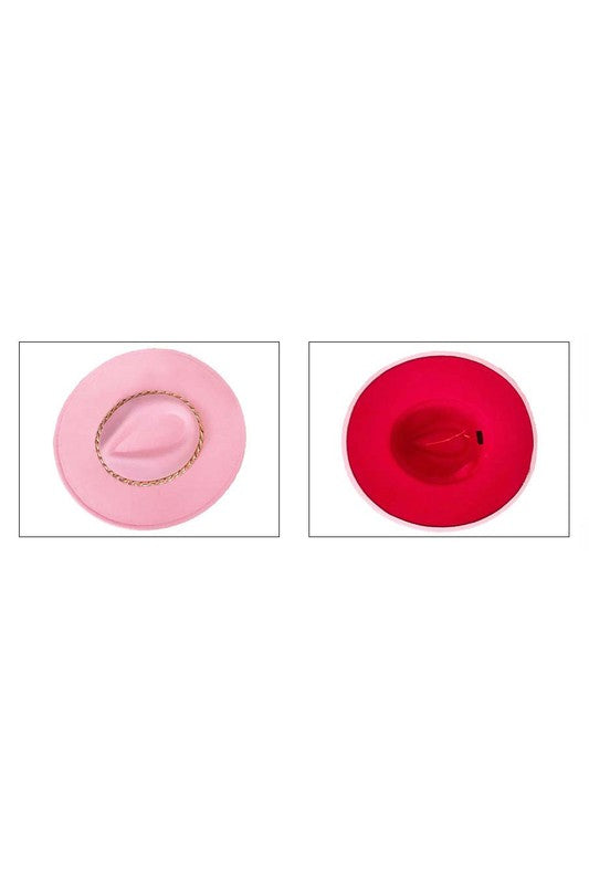 Pink Red Chain Fedora