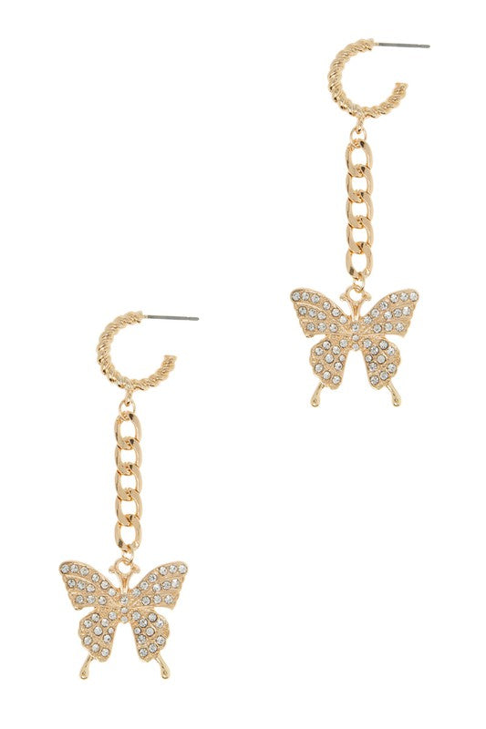 Crystal Butterfly Earrings