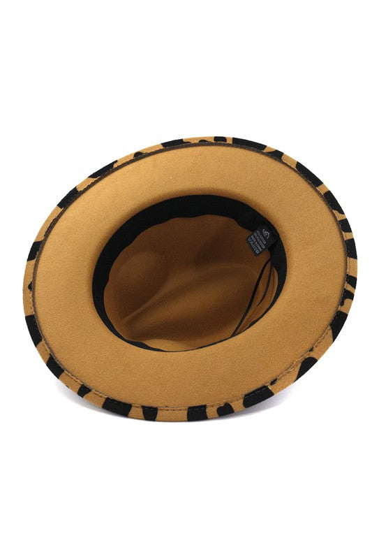 Cow Print Fedora Khaki