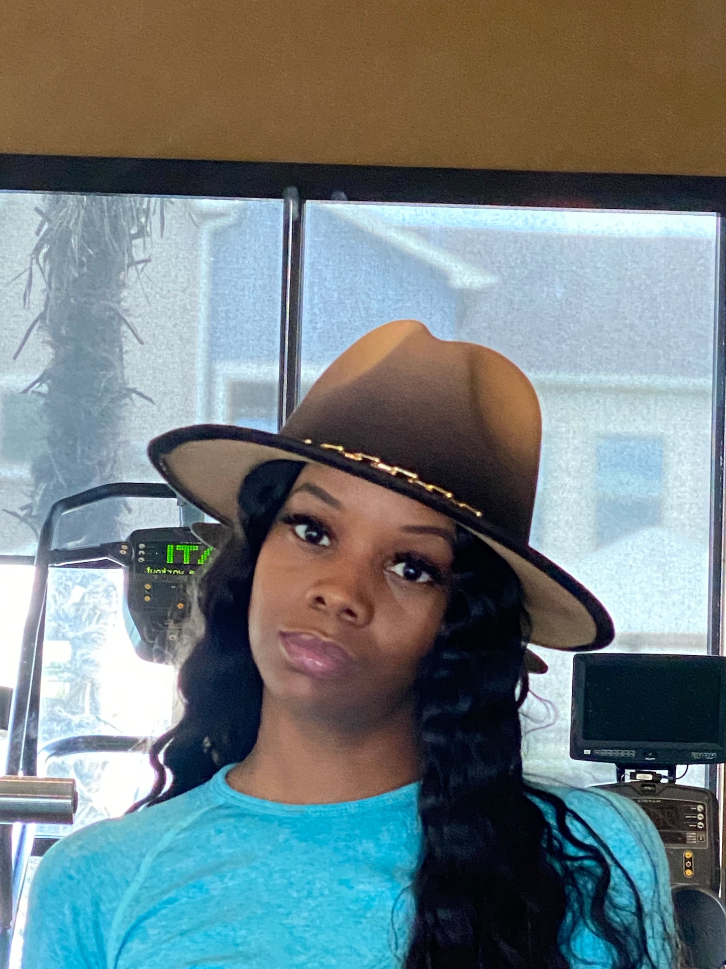 Ombre Chain Fedora Camel