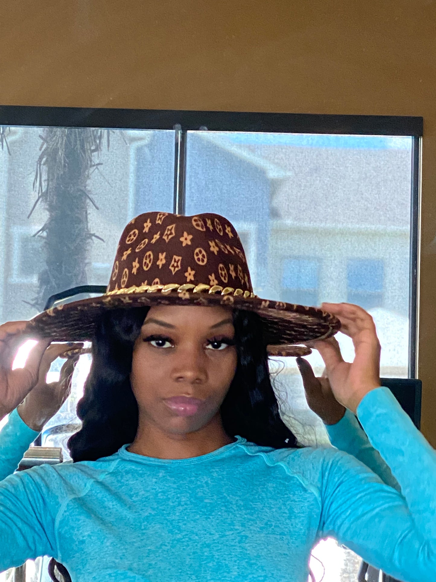 Luxury Chain Fedora Brown BG