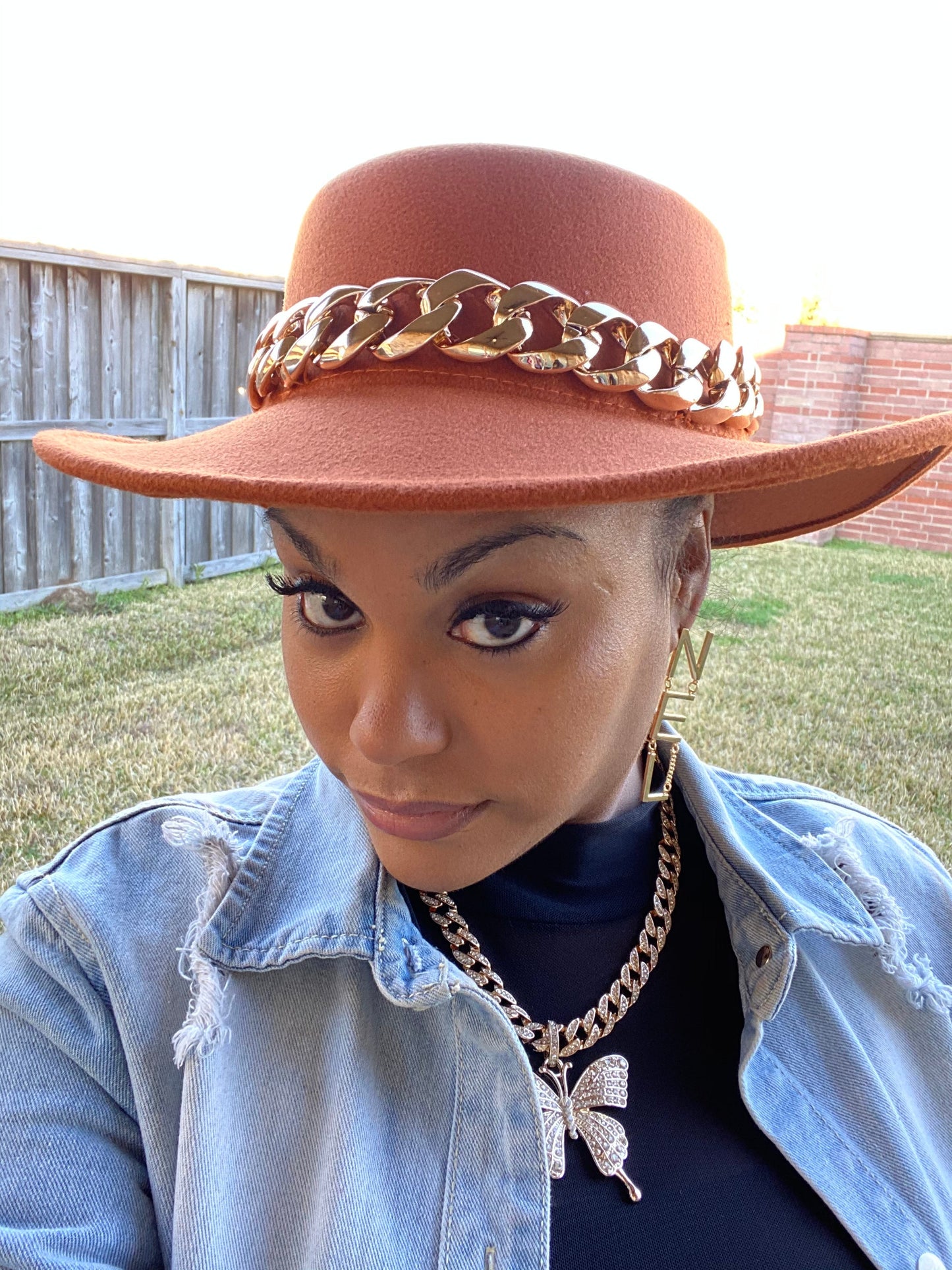 Chain Fedora Tan