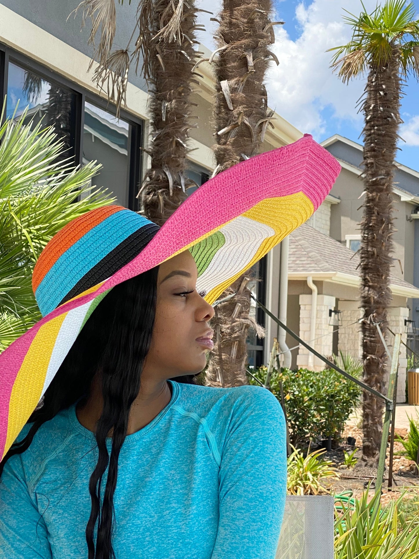 Big Oversized Floppy Sun Hat Multi