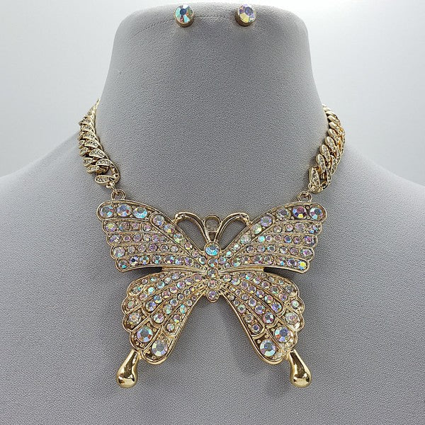 Big Butterfly Pendant Necklace Irr