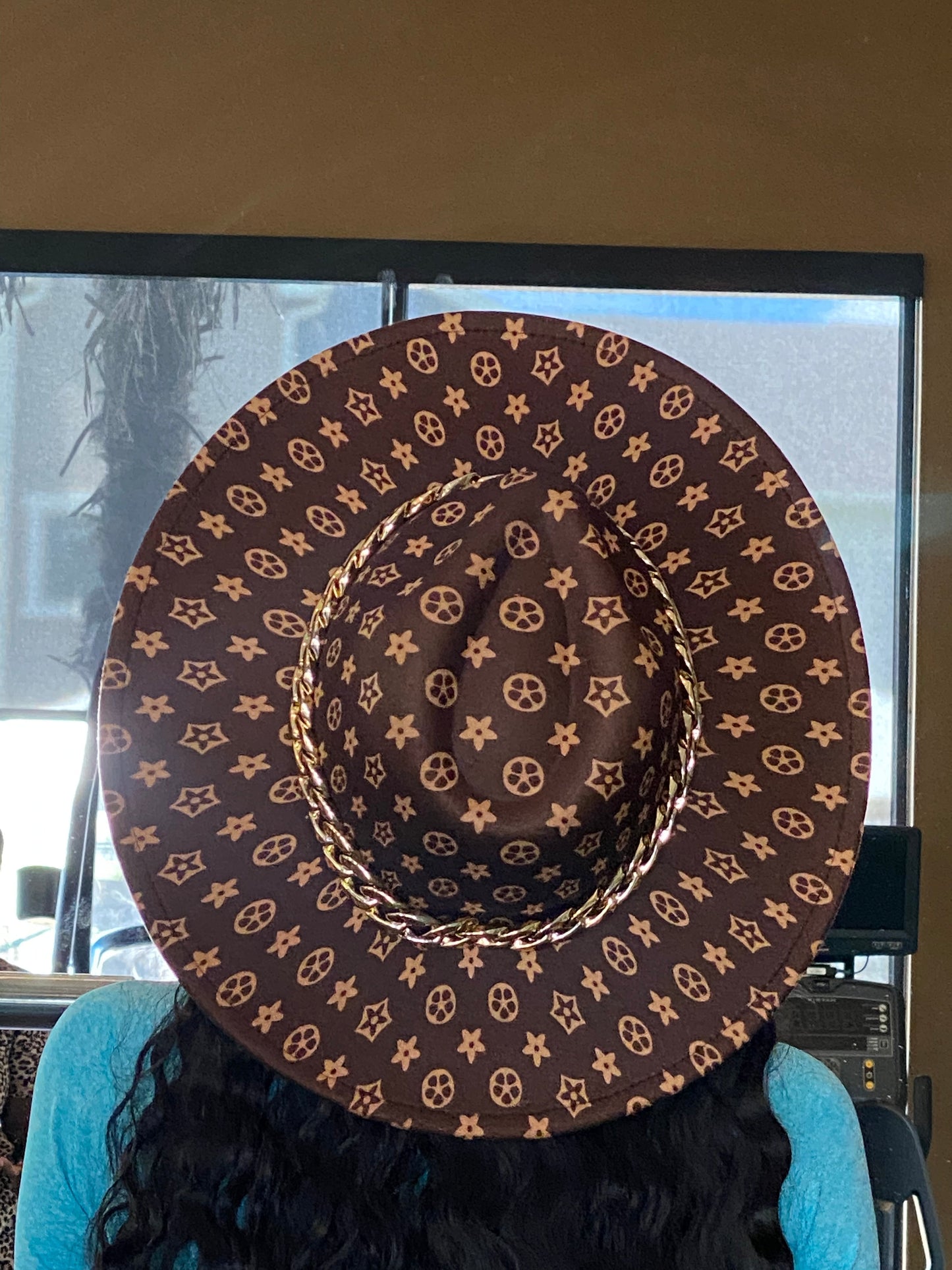 Luxury Chain Fedora Brown BG