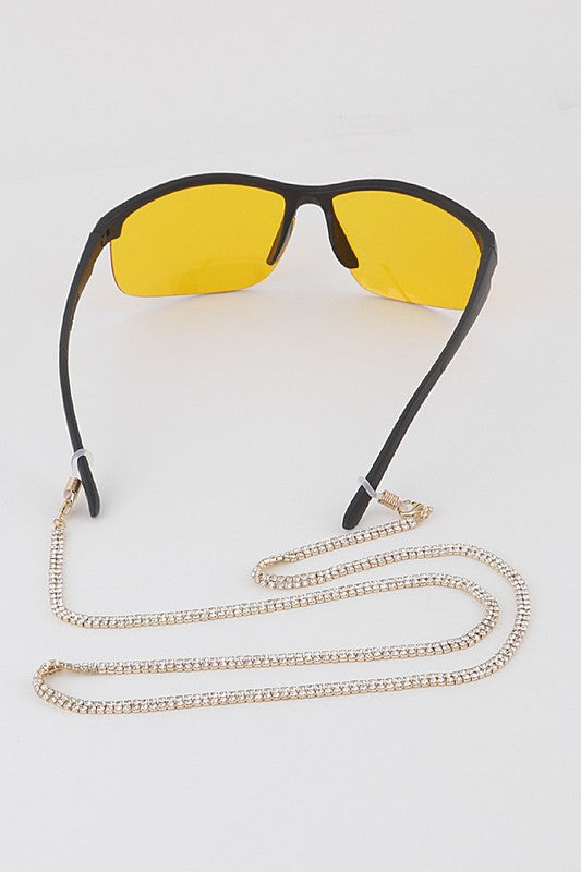 RHINESTONE SUNGLASSES CHAIN Gold