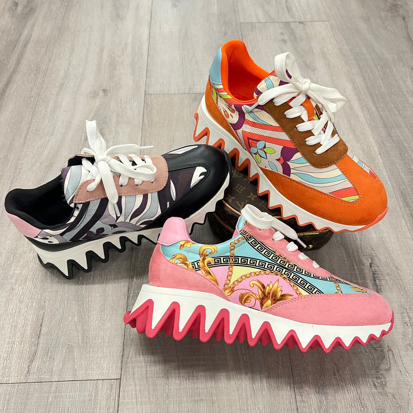 Alicia Orange Multi Sneakers