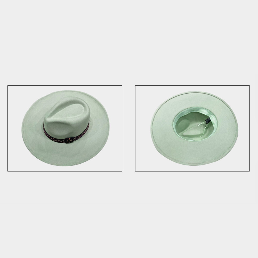 Luxe Band Wide Brim Fedora Mint