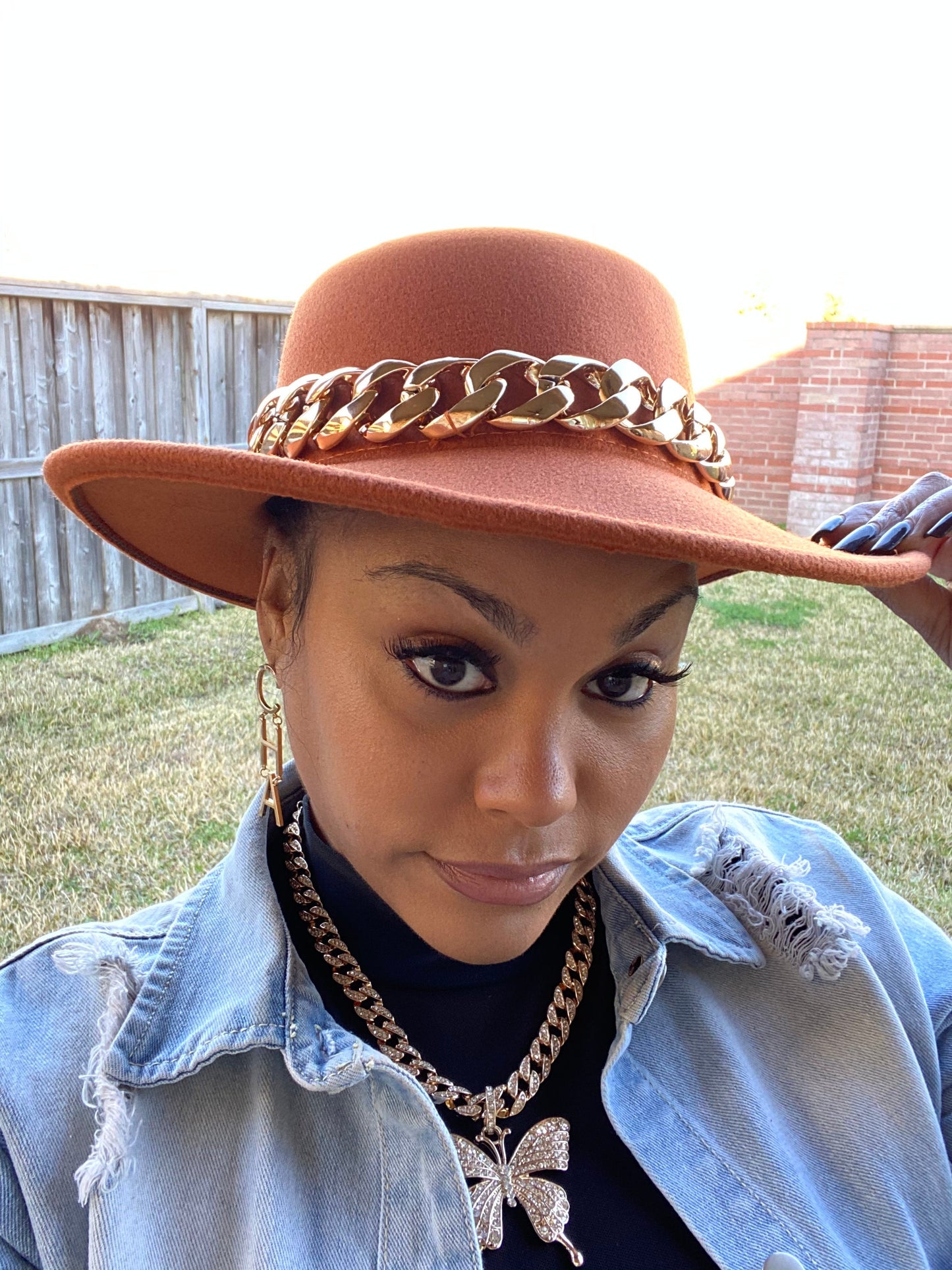 Chain Fedora Tan