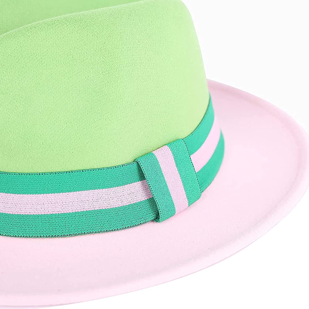 Pink And Green Band Fedora