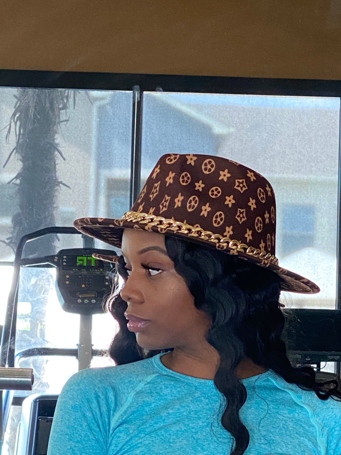 Luxury Chain Fedora Brown SM