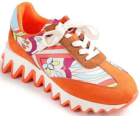 Alicia Orange Multi Sneakers