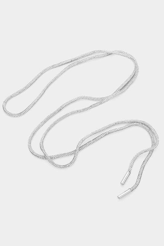Bling Hoodie Drawstring Rope Silver