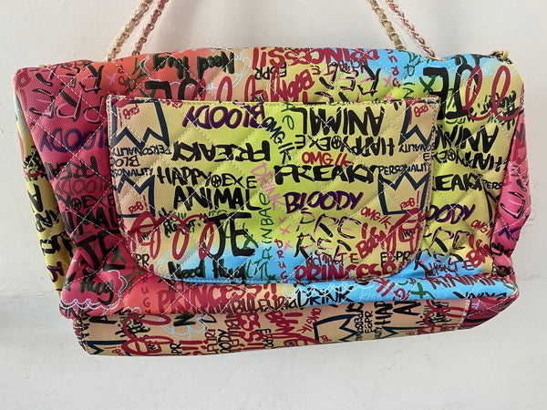 JUMBO GRAFFITI RAINBOW BAG
