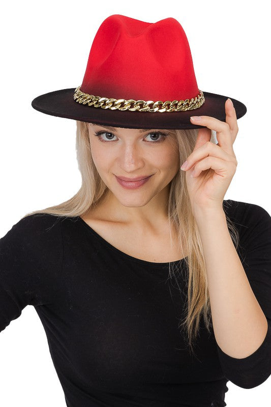 Ombre Fedora Red