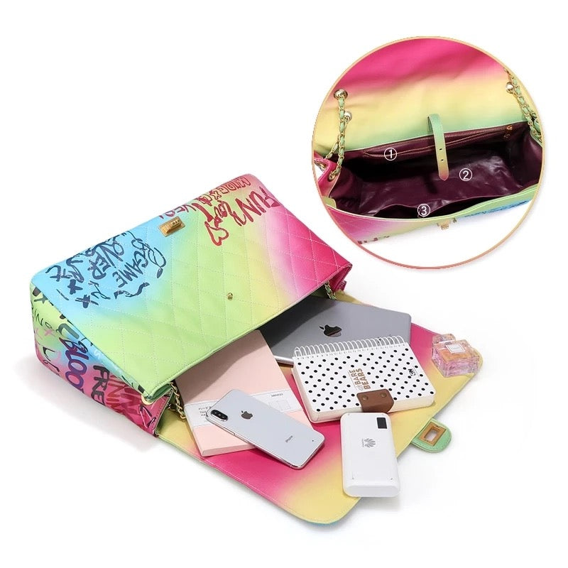 JUMBO GRAFFITI RAINBOW BAG