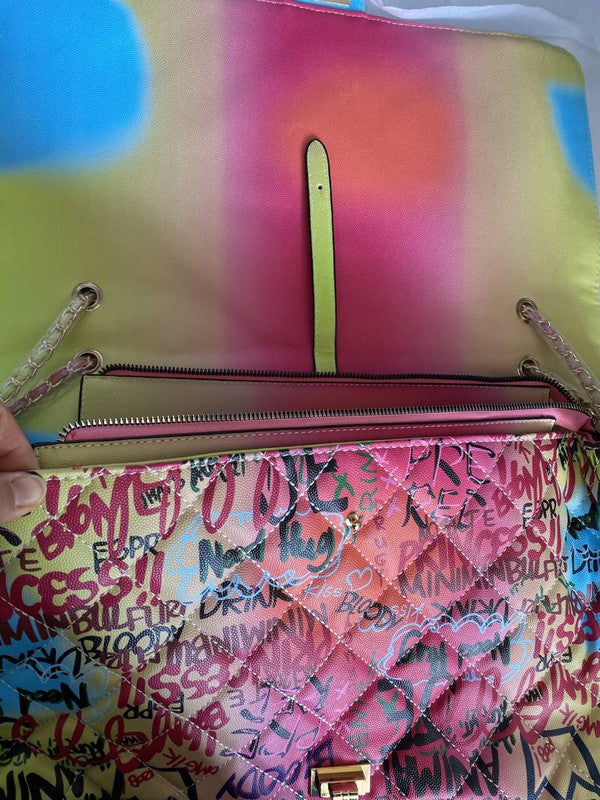 JUMBO GRAFFITI RAINBOW BAG