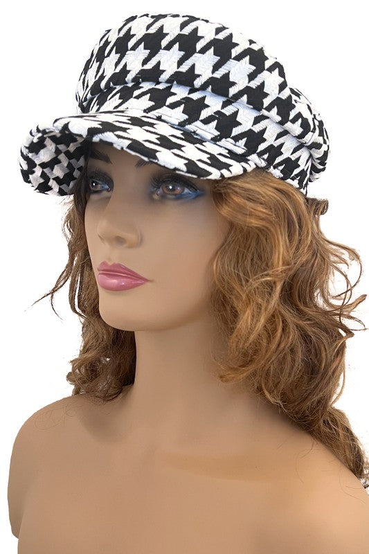 Houndstooth Newsboy Hat
