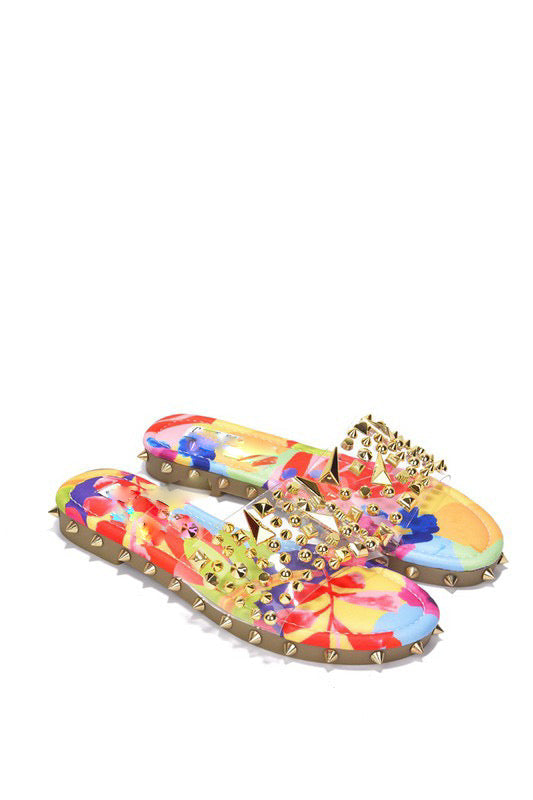 Glassy Heat Print Sandals