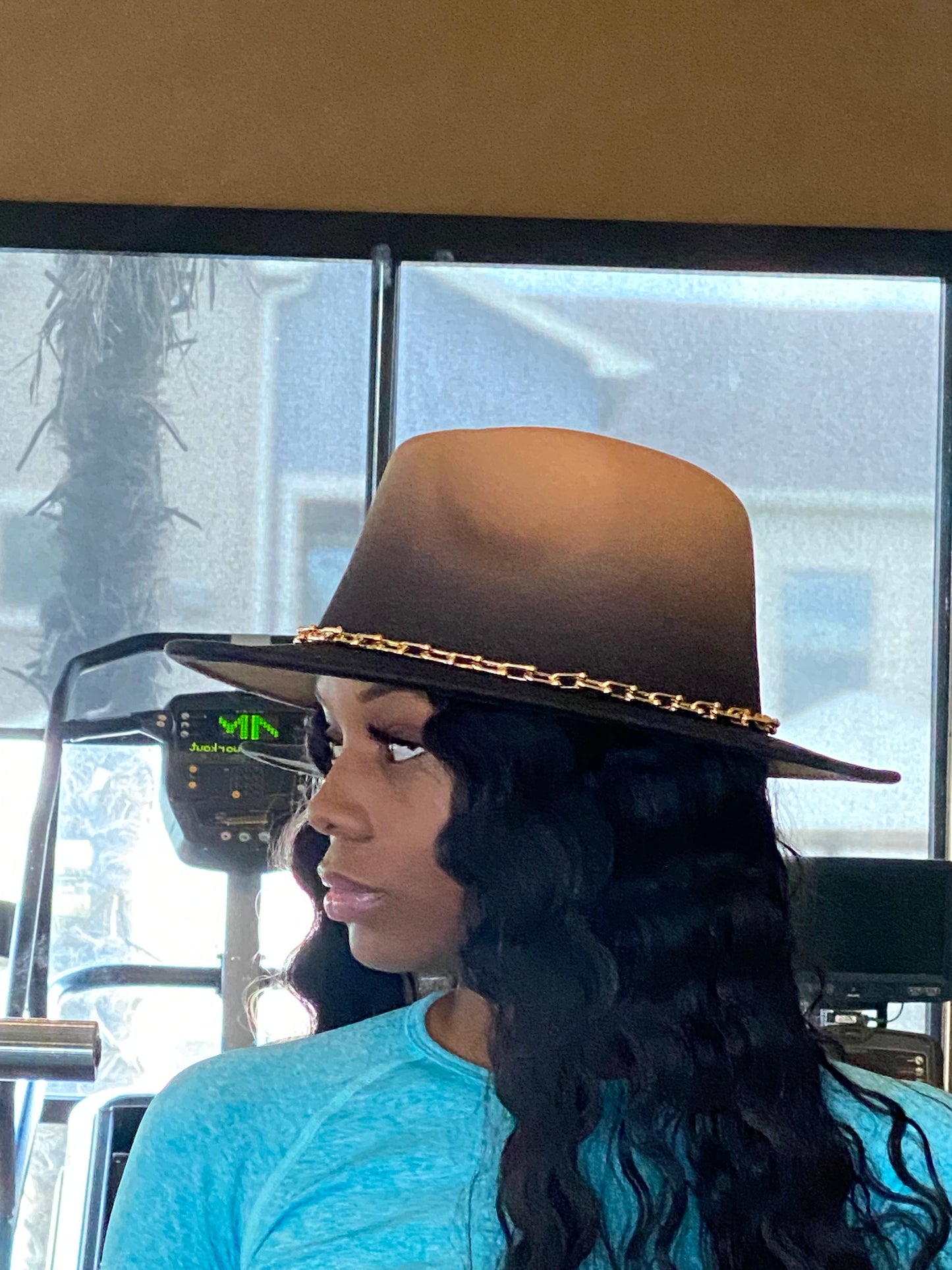Ombre Chain Fedora Camel