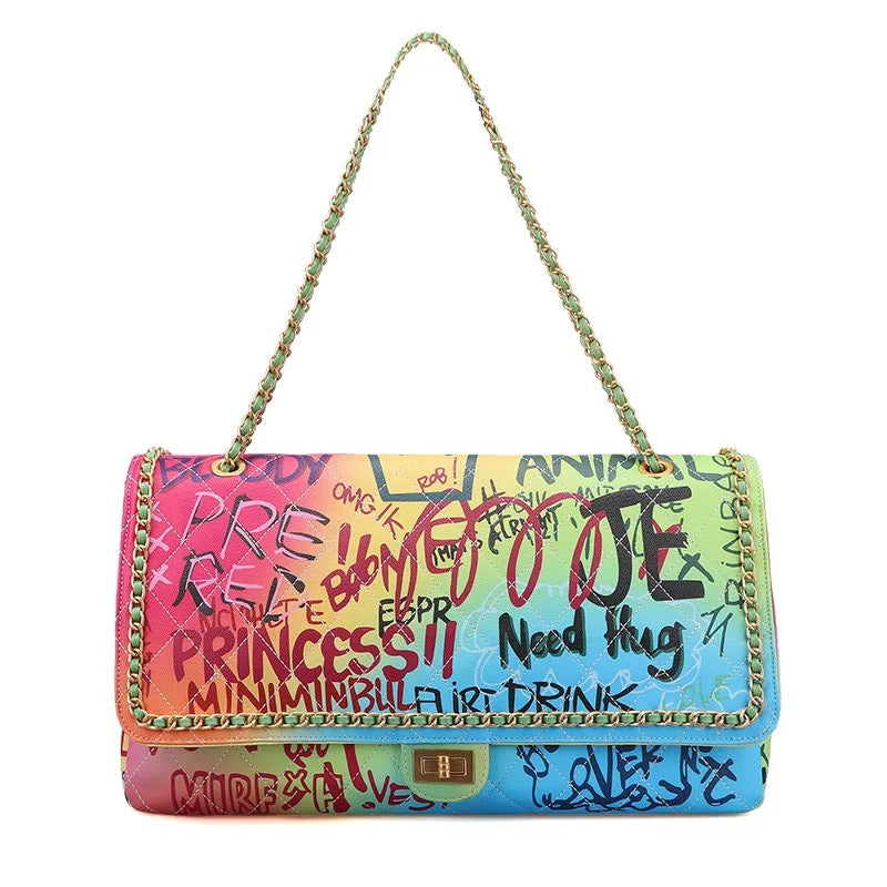 JUMBO GRAFFITI RAINBOW BAG