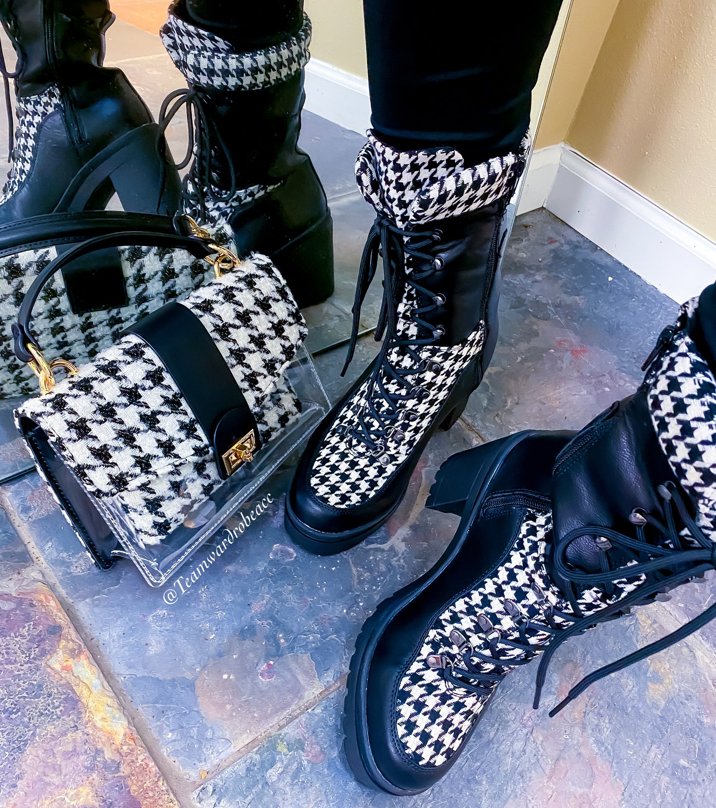 Houndstooth Boots
