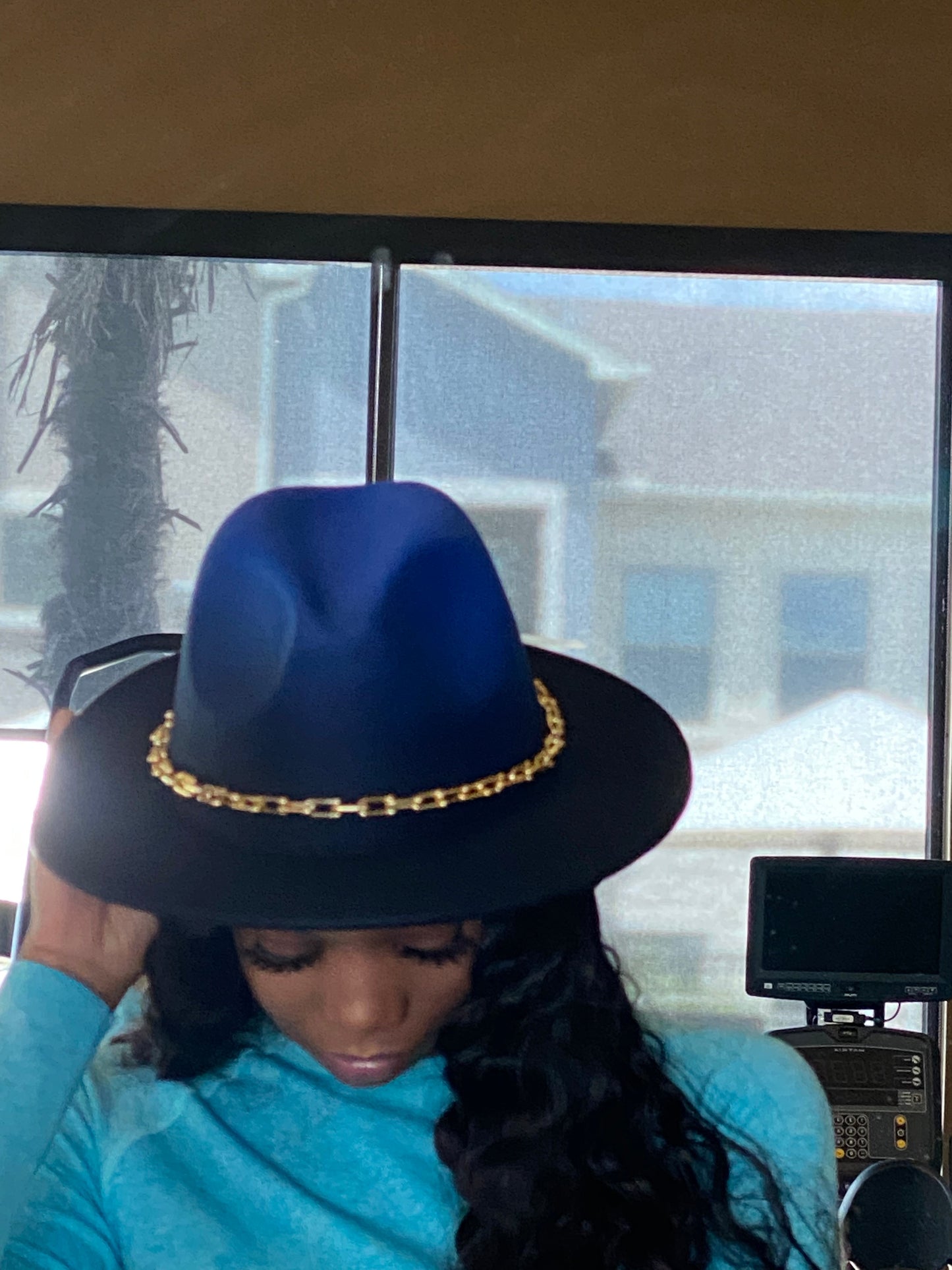 Ombre Chain Fedora Royal Blue