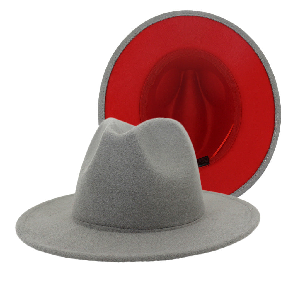 Gray Red Fedora