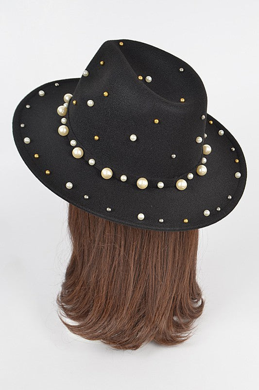 Pearl Fedora Black