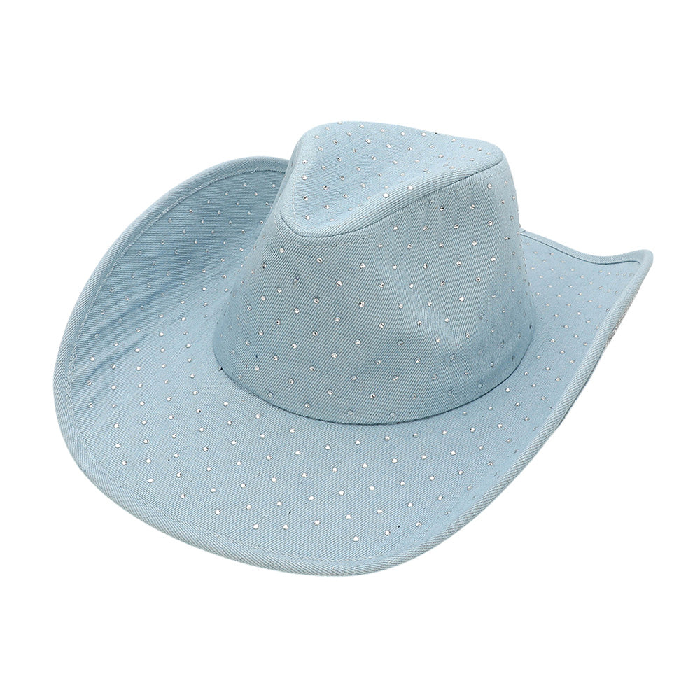 Rhinestone Denim Cowgirl Hat