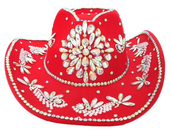 Rodeo Chic Cowgirl Cowboy Hat Red