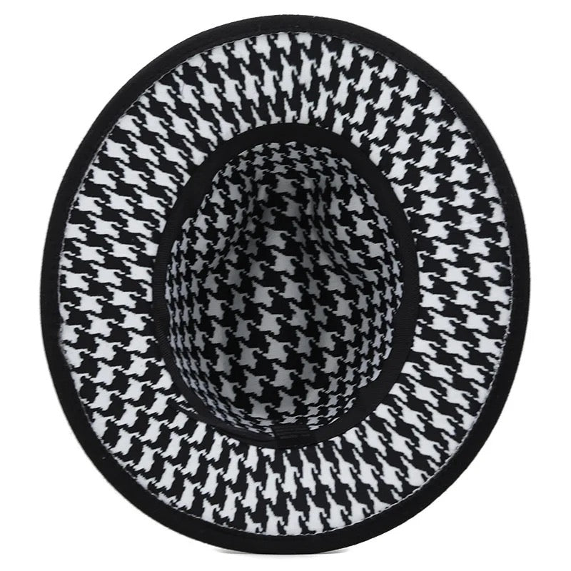Black Houndstooth Fedora