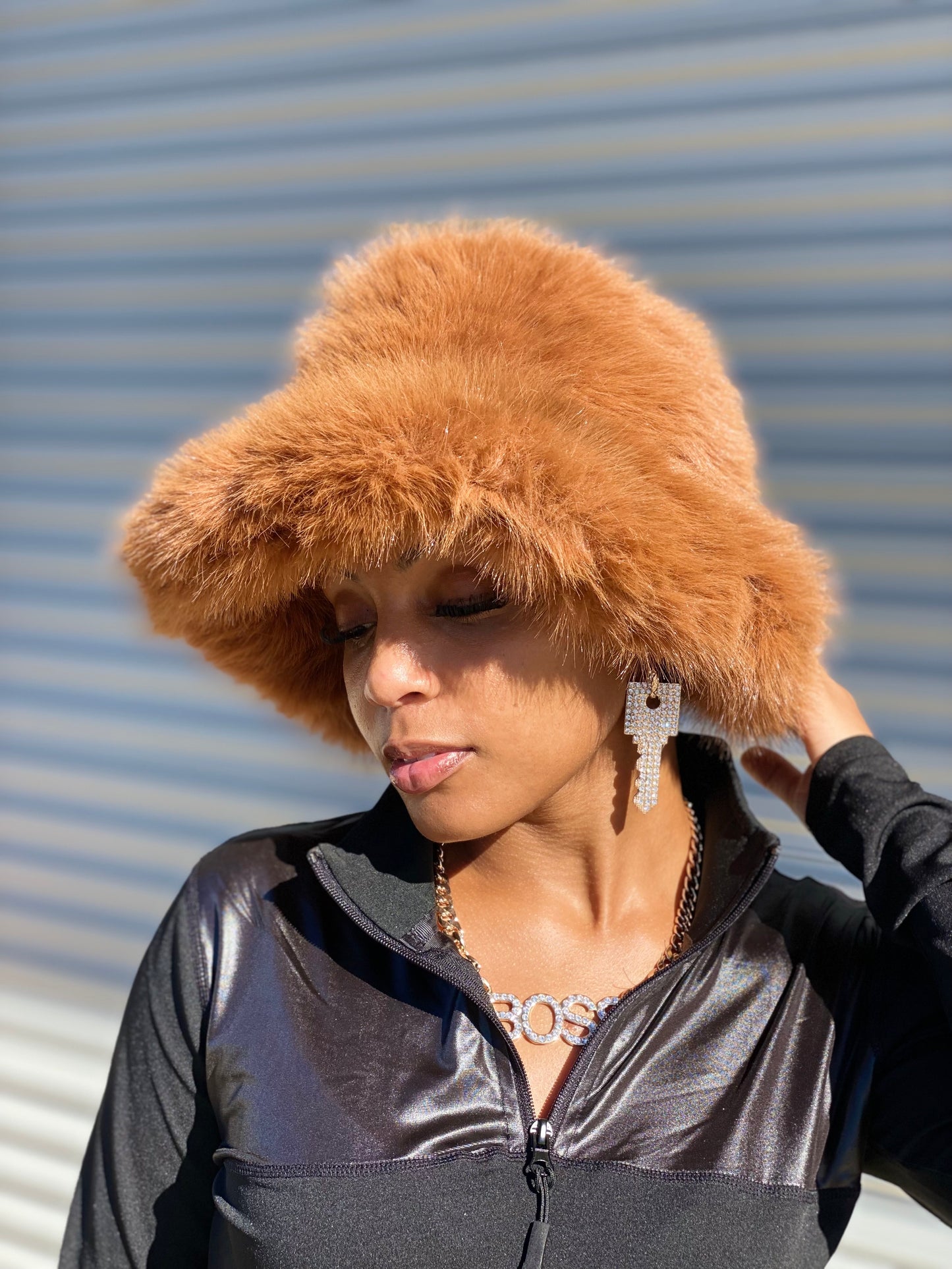 My Fav Fuzzy Bucket Hat Camel