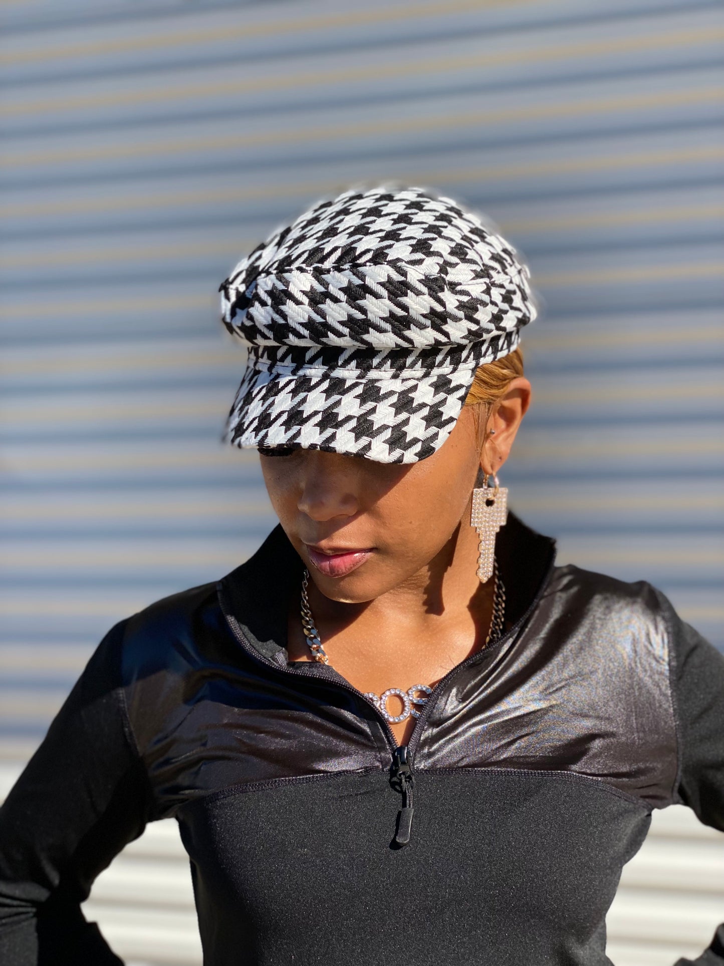 Houndstooth Newsboy Hat