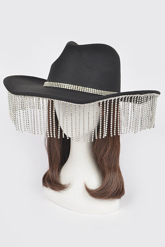 Fringe City Cowgirl Fedora Black