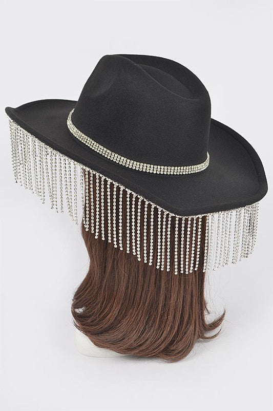 Fringe City Cowgirl Fedora Black