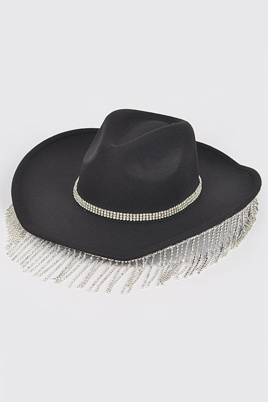 Fringe City Cowgirl Fedora Black